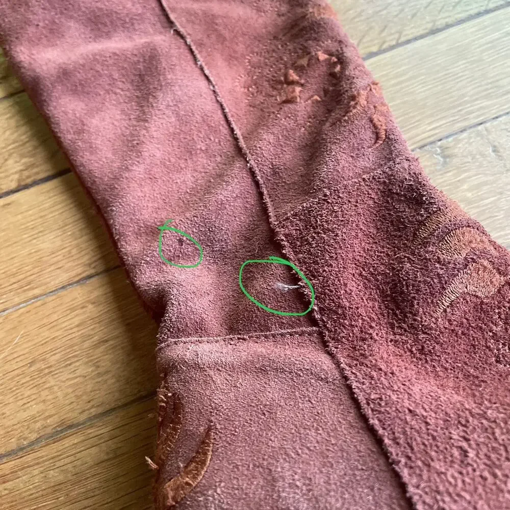 Free People Brown High Noon Suede Embroidered Over Knee Boots Sz EU 37/US 6.5